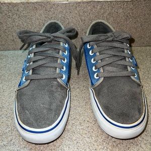 Vans Chukka Low Mens Size 6.5 skateboard shoes Grey w/ Royal blue  Leather/suede